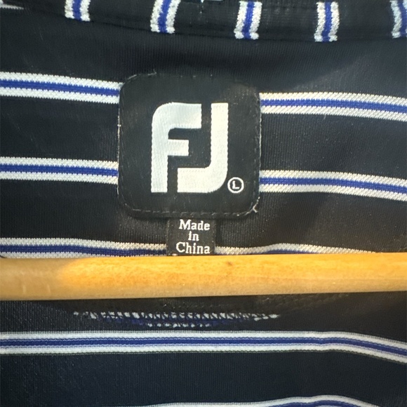 FootJoy Polo Shirt Mens Large Performance Golf Lightweight Striped Stretch - Picture 3 of 6